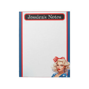 Retro American Pinup_ American Babe Notizblock