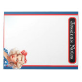 Retro American Pinup_ American Babe Notizblock (Vorderseite)
