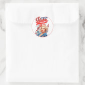 Retro American Pinup_ American Babe Runder Aufkleber (Tasche)