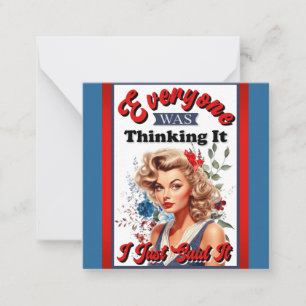 Retro American Pinup_ Ich habe es gerade gesagt Mitteilungskarte