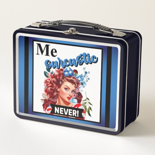 Retro American Pinup_ Me Sarcastic Metall Brotdose (Vorderseite)
