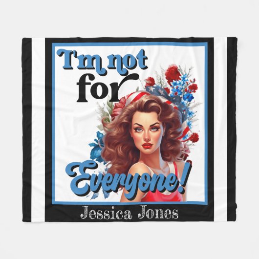 Retro American Pinup_ Nicht für alle Fleecedecke (Vorderseite (Horizontal))