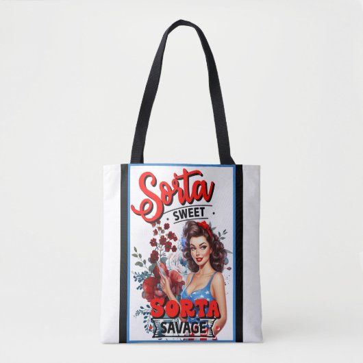 Retro American Pinup_ Sorta Sweet Sorta Savage Tasche (Vorderseite)