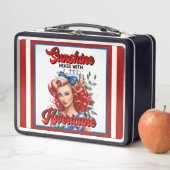 Retro American Pinup_ Sunshine Mixed Metall Brotdose (Beispiel)