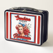 Retro American Pinup_ Sunshine Mixed Metall Brotdose (Vorderseite)