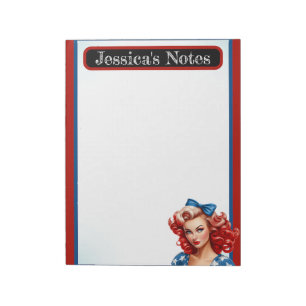 Retro American Pinup_ Sunshine Mixed Notizblock