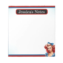 Retro American Pinup_ Sunshine Mixed Notizblock