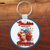 Retro American Pinup_ Sunshine Mixed Schlüsselanhänger (Vorderseite)
