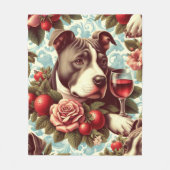 Retro American Pit Bull Terrier Illustration Fleecedecke (Vorderseite)
