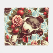 Retro American Pit Bull Terrier Illustration Fleecedecke (Vorderseite (Horizontal))