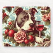 Retro American Pit Bull Terrier Illustration Mousepad (Vorne)