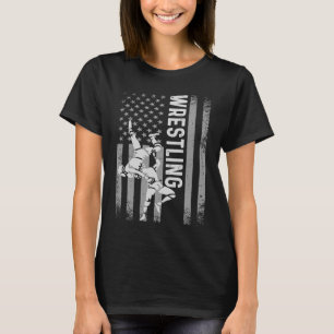 Retro American Wrestling Bekleidung US Flag Wrestl T-Shirt