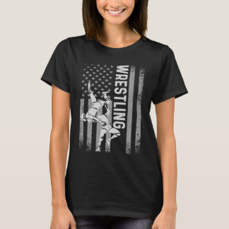 Retro American Wrestling Bekleidung US Flag Wrestl T-Shirt