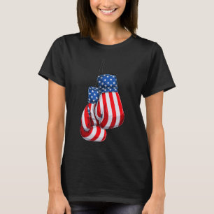 Retro-amerikanische Boxhandschuhe Boxer USA Vintag T-Shirt