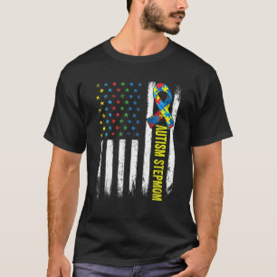 Retro-Amerikanische-Flagge-Autismus-Stiefmutter-Be T-Shirt