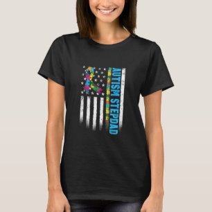 Retro-Amerikanische-Flagge-Autismus-Stiefvater-Bew T-Shirt