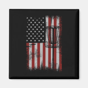 Retro-Amerikanische-Flagge-Disc-Golf-Geschenk für  Magnet