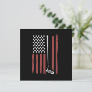 Retro-Amerikanische-Flagge-Golf-Golfer-Lustiger-Go Einladung