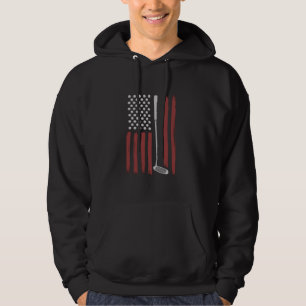 Retro-Amerikanische-Flagge-Golf-Golfer-Lustiger-Go Hoodie