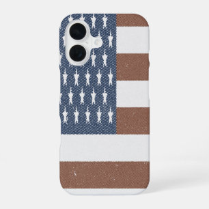 Retro-Amerikanische Flagge iPhone 16 Hülle