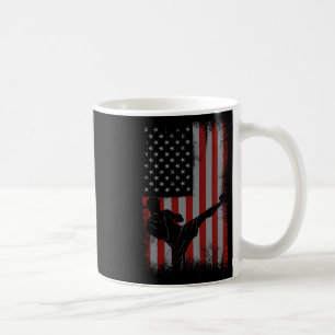 Retro-Amerikanische-Flagge-Kickboxen-Geschenk für Kaffeetasse