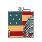 Retro amerikanische patriotische Eagle-Flagge Flachmann (Rückseite)