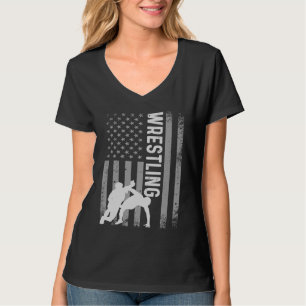 Retro-amerikanische Wrestling-Bekleidung US-Flagge T-Shirt