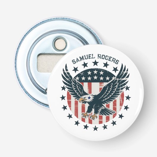 Retro Amerikanischer Adler  Flaschenöffner (Vorderseite)