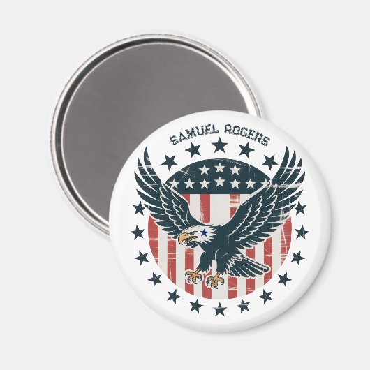 Retro Amerikanischer Adler  Magnet (Vorderseite/Rückseite)