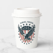 Retro Amerikanischer Adler Pappbecher (Rückseite)