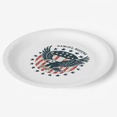 Retro Amerikanischer Adler Pappteller (Schrägansicht)
