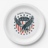 Retro Amerikanischer Adler Pappteller (Vorderseite)