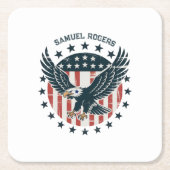 Retro Amerikanischer Adler  Rechteckiger Pappuntersetzer (Vorderseite)