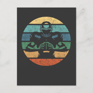 Retro-amerikanischer Footballspieler Vintage-Sport Postkarte