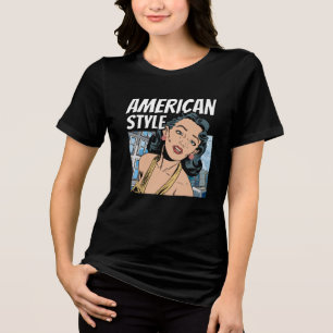 Retro-Amerikanischer Stil - Comic-Book-Chic Tri-Blend Shirt