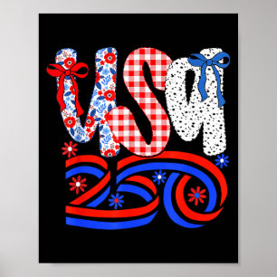 Retro-Amerikanisches Coquette-Schleife 250 Flagge Poster