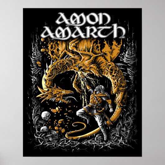 Retro Amon Amarth Music Tribute Design Poster (Vorne)