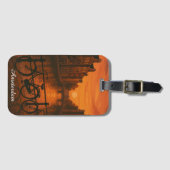 Retro Amsterdam Niederlande Grachten Sunset Glow Gepäckanhänger (Vorderseite (Horizontal))