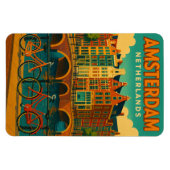 Retro Amsterdam Niederlande Magnet (Horizontal)