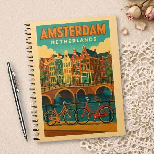 Retro Amsterdam Niederlande Notizblock