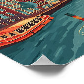 Retro Amsterdam, Niederlande Poster (Ecke)