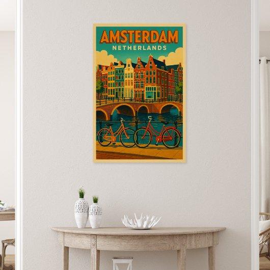 Retro Amsterdam Niederlande Poster