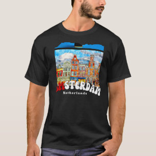 Retro Amsterdam Painting Niederlande Amsterdam T-Shirt