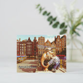 Retro Amsterdam Postkarte (Stehend Vorderseite)