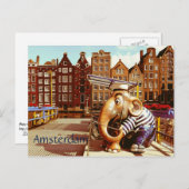Retro Amsterdam Postkarte (Vorne/Hinten)
