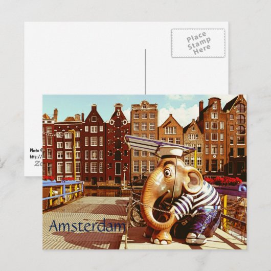 Retro Amsterdam Postkarte (Vorne/Hinten)