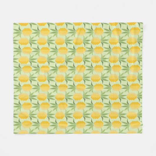 Retro Ananas Fleecedecke (Vorderseite (Horizontal))