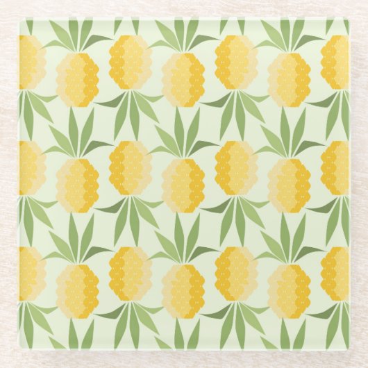 Retro Ananas Glasuntersetzer (Vorderseite)