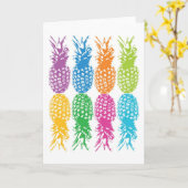 Retro Ananas Hawaii Grußkarte Karte (Gelbe Blume)