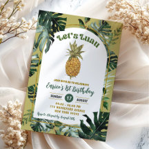 Retro Ananas Luau Jungle Greenery Geburtstag